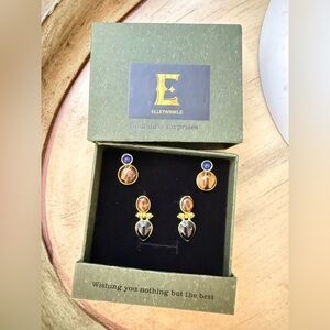 New tigers eye earring set